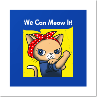 We Can Do It Cats Vintage Retro Parody For Cat Lovers Posters and Art